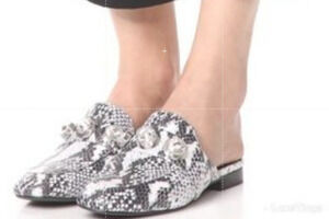 Senso Rio II Shoes Sze 36 US Size 6 Ice Snake Print Slide Mule Jeweled New Boxed